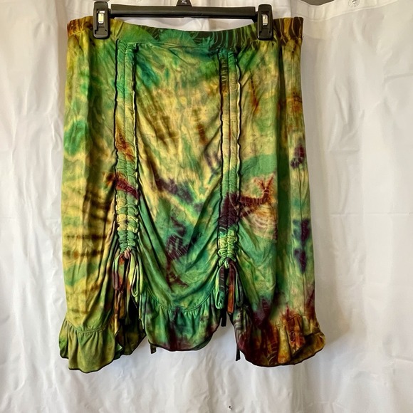 Jayli Dresses & Skirts - Jayli Women Sz L Tie Dye Isla Skirt Fairy Cut Hem Cinch Tie Boho Hippie Festival